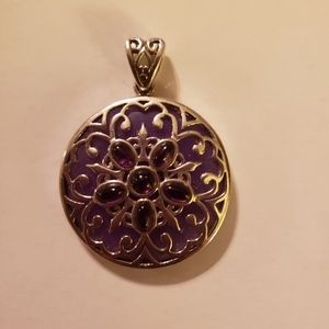 .925 Sterling Silver and Amethyst Pendent